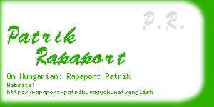 patrik rapaport business card